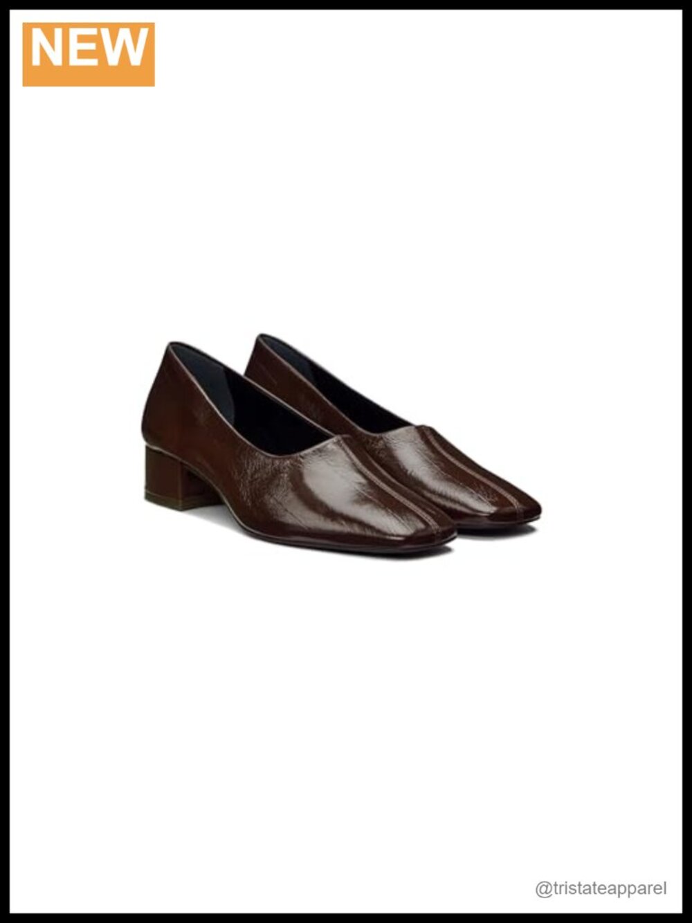 Women's Low Block Heel Pumps Square Toe Faux Leather Dress Shoes Slip-On Office